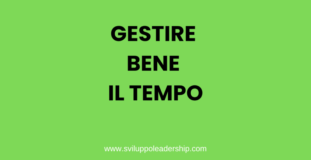 gestire il tempo